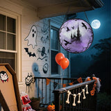 Stained Glass Window Hanging - Halloween Gothic Castle Purple Smoke Suncatcher for Doors Garden Home Spooky Crow Sun Catchers Gothic Decor Horror Gift for Women Men Friend Boy Girl 9.8 in