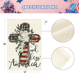 AVOIN colorlife God Bless America Stars and Stripes Garden Flag 12x18 Inch Double Sided, Memorial Day 4th of July Patriotic Lily Cross Yard Outdoor Decoration