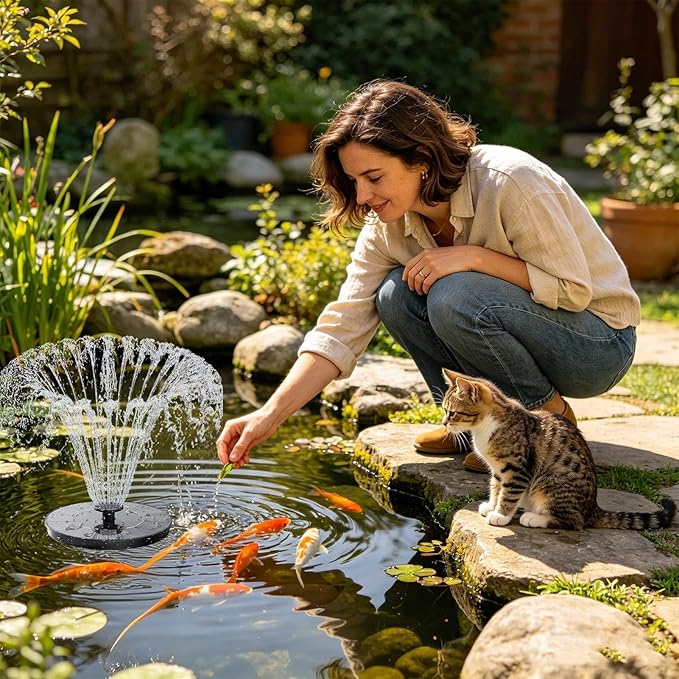 Solar Fountain for Bird Bath: Floating Mini Solar Powerd Water Fountain Outdoor with 6 Nozzles 2026 Upgraded Mini Fountains Pump for Brids Bath Garden Pond Pool