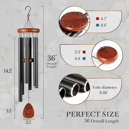 SteadStyle Memorial Gifts Wind Chimes - Sympathy Gifts for Loss of Loved One, Gifts for Who Loss of Dad, Mom, Brother, Friend, Sympathy Bereavement Gift Baskets Home Outdoor Garden Patio Decor (36 IN)