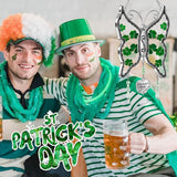 KY&BOSAM Shamrock Butterfly Suncatcher Precious Mom Gifts Irish Celtic for Window Hanging Wind Chime Real Flower Wings with Metal Charm Gifts for Women St Patrick's Mothers Day Birthday Christmas