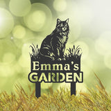 Personalized Cute Cat Kitten Metal Garden Sign,Custom Yard Sign With Stake,Outdoor Garden Décor,Pet Cat Lawn Garden Decorated Statue,Cat Sympathy Yard Metal Sign,Cat Lover Gifts Kailyard Plaque.
