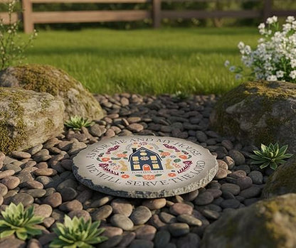 Magnolia Garden 10-Inch Joshua 24:15 Scripture Stepping Stone – As for Me and My House Decorative Resin Garden Tile – Religious Folk Art Outdoor Accent