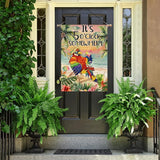 Summer House Flags for Outdoor Decoration, It's 5 O'clock Somewhere Beach Parrot Large Yard Flag, Seasonal Decorative Celebration Decor for Spring Farmhouse Holiday Outside 28x40 Inch Vertical Double Sided