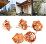 1m Copper Rain Chain with Flower Cups Weatherproof Rain Catcher for Gutter Yard Garden Temple (Flower Shaped)