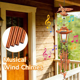 Hummingbird Solar Wind Chimes for Outside, Birthday Gifts for Mom Women Grandma Mother's Day Memorial, 34-Inch Windchimes with Wind Spinner, Outdoor Hanging Solar Lights Yard Garden Decor, 2 Pack