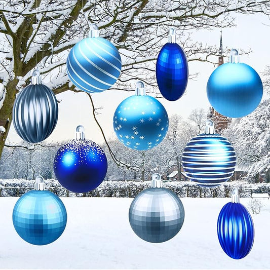 Sumind 10 Pieces Large Christmas Decorations Outdoor Christmas Hanging Ornaments Yard Lawn Signs Round Double Sided Porch Ornaments for Xmas Party Decor(Cool Style)