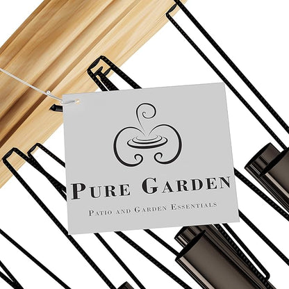Pure Garden Metal and Wood Wind Chimes - 34.5-Inch Tuned Metal Chimes - Soothing Tones for Garden, Patio, Porch, or Outdoor Decor (Bronze Finish)
