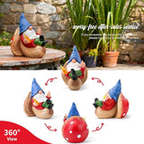 Middle Finger Gnome Statue Naughty Garden Gnomes Funny Drunk Gnome on Mushroom Indoor Outdoor Decoration for Yard Lawn Home Christmas Birthday Gag Gift