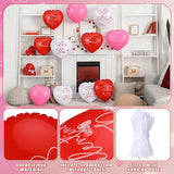 Jetec 12 Pcs 12'' Valentine's Day Inflatable Hearts Outdoor Decorations, Large Inflatable Heart Valentines Hanging Ornaments for Wedding Anniversary Holiday Party Yard Decor(Mixed Color,Letter)