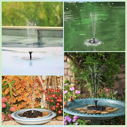 AISITIN Solar Bird Bath Fountain Pump, Solar Fountain for Bird Bath with 6 Nozzles, Solar Powered Water Fountain Pump for Garden, Ponds, Pool, Fish Tank and Outdoor