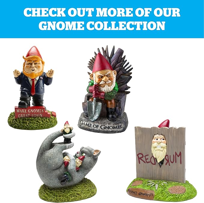 Angry Little Garden Gnome Statue, Outdoor Lawn & Yard Home Defender, Combat Figurine Sculpture Decorations, Funny Housewarming Gag Gift