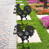 2Pack Solar Outdoor Garden Lights Stakes Solar Metal Flower Rooster Lawn Deco Statue Ideal for Chicken Lovers for Yard Art, Outside, Patio, Outdoor Decor, Garden Decorations, Lawn Ornaments
