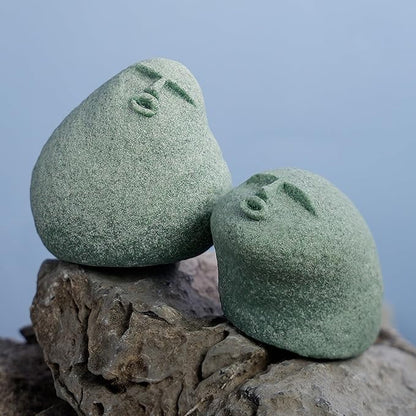 Cute Stone Primitive Man Figurine: Funny Stoneman Statue for Outdoor Decor, Carving Face Garden Home Decoration Fish Tank Ornament - Set of 3