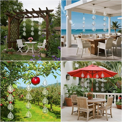 12Pcs Bird Scare Discs, 3 Set Highly Reflective Hanging Wind Spinners Outdoor Metal Bird Reflectors for Outside Garden Decor Lightweight Bird Devices to Scare Birds Away from Yard Porch