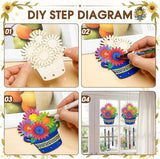 Leinuosen 30 Pcs Wind Chime Kit Sunflower Wooden Wind Chimes Decorative Sunflower Windchimes Hanging Dragonfly DIY Crafts for Indoor Outdoor Garden Home Patio Party Crafts Decorations