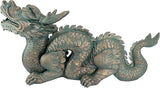Design Toscano Asian Dragon of the Great Wall Garden Statue, Large 29 Inch Long, Cast Stone Resin, Green Bronze Verdigris Finish