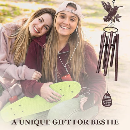 Aurahouse Best Friend Birthday Gifts for Women, 37'' Hummingbird Friend Wind Chimes, Christian Bestie Friendship Gifts for Women, Religious Birthday Gift for Woman Friendship, Friendsgiving Gift