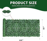 Artificial Ivy Privacy Fence Screen,59"x118" UV-Anti Fake Leaves Plant Vine,Privacy Hedges Wall for Indoor Outdoor Garden Backyard Decor,Color Green Pineapple Leaves