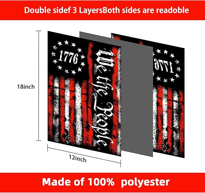 We The People 1776 Flag Double Sided 12x18in Outdoor Betsy Ross 13 Star American Constitution Flags for Yard Lawn Home Garden Decor Flag