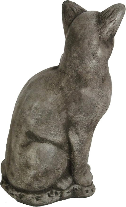 Siamese Concrete Cat Statue Kitty Cast Stone Sculpture Cat Cement Figure for Indoor and Outdoor Garden Decor