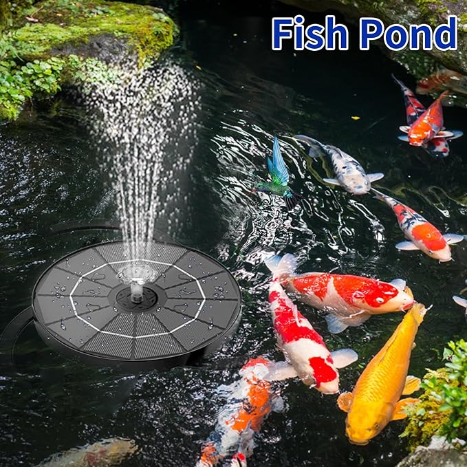 AISITIN 3.5W Solar Water Fountain with Storage & Integrated Bracket, Floating Solar Fountain Pump with Nozzles for Bird Bath, Garden, Pond, Pool, Aquarium and Outdoor