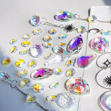 H&D HYALINE & DORA DIY Crystal Suncatcher Assembly Craft Kits for Adults 215pcs Rainbow Prisms Beads Pendant Crystal Window Sun Catchers Hanging Ornament Indoor Outdoor Decor, Silver