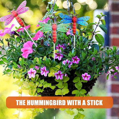 Yardwe 4pcs Dragonfly Garden Stake Decor Decorative Stakes for Outdoor Patio Simulation Dragonfly Design Lightweight Garden Ornaments