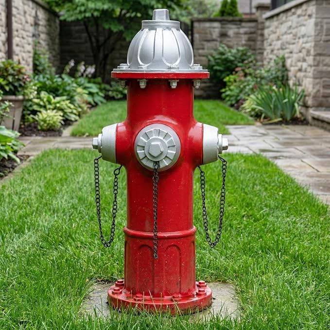 Fire Hydrant for Dogs to Pee On, Dog Fire Hydrant Pee Post Outdoor Statue for Yard Lawn Decor, Garden Sculpture Dog Porch Potty, 13.5" H × 5.9" L × 5.1" W (Retro)