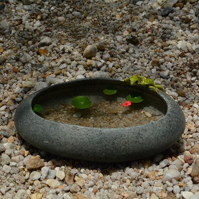 Top Collection Garden Frogs On Long Functional Stone Flower Pot Planter Figurine