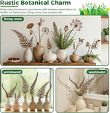 6-Pack Metal Flower Decorative Garden Stakes, Rustic Fern Plant Picks, Handmade Metal Outdoor Garden Decor for Flower Beds, Fairy Gardens, Yard Art&Potted Plants Gift-Boxed Indoor&Outdoor Decor