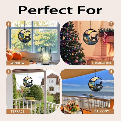 BamLue Dog Memorial Suncatcher Ornament for Home Decor, Loss of Dog Sympathy Gift, Suncatchers for Windows Hanging, Pet Loss Gifts, Remembrance Gifts for Pet Lovers