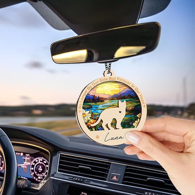 Cat Memorial Ornaments, Christmas Xmas Tree Ornament Window Hanging Car Sympathy Gift for Loss of Pet Bereavement Keepsake Remembrance Gifts for Cat Lovers Holiday Decoration PO235