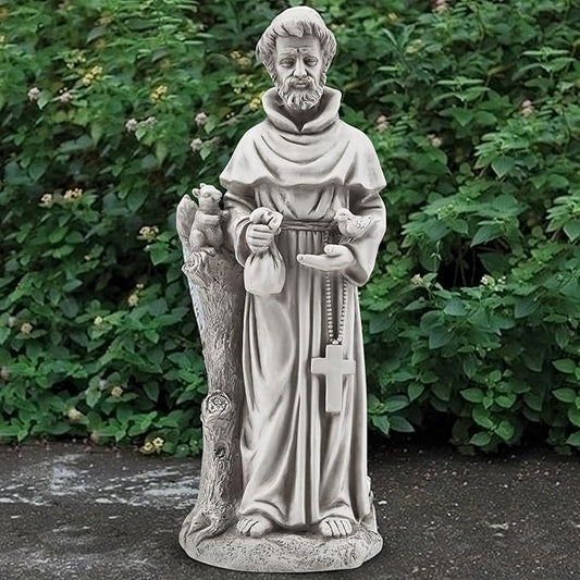 YOLENY St Francis Garden Statue Outdoor, 30.7" H Saint Francis of Assisi Statue Outside Religious Sculpture for Patio Decor