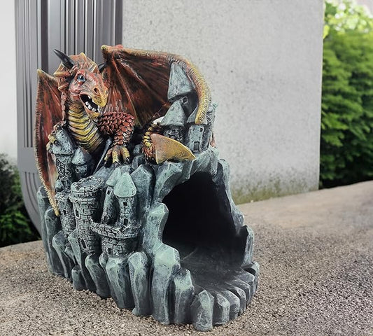 coolboy Dragon Gutter Diverter Rain,Deco Gutter Extension Downspout, Eco-Friendly Resin Statue Gutter Extender Diverter,Splash Block, Perfect Rain Gutter Downspout Extension for 3"x4" Downspouts