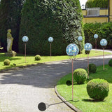 Solar Lights Outdoor Decorative, Solar Gazing Ball Mosaic Garden Stakes Decorative Waterproof Outdoor Lights for Pathway Yard Lawn Decoration (Blue)