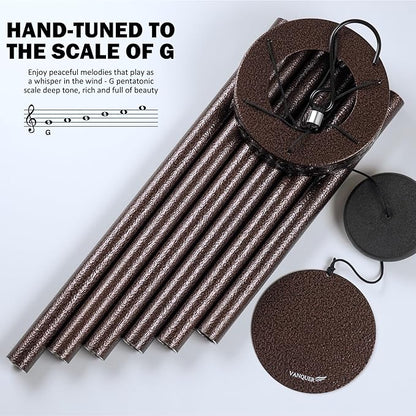 Vanquer Wind Chimes for Outside Deep Tone - 38'' Wind Chimes Outdoor Clearance, Deep Tone, Soothing, Windchimes Outdoors, Memorial, Sympathy, Garden Patio Yard, Home Décor (38" Bronze)