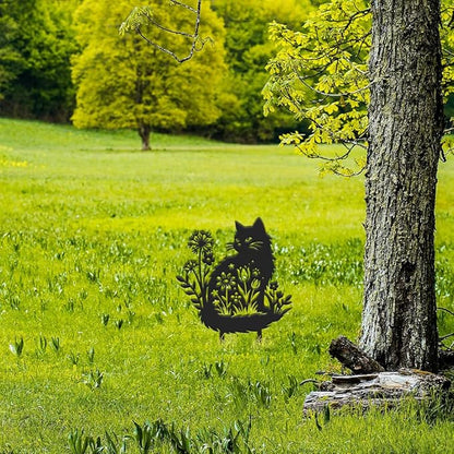 SUPERDANT Metal Cat Garden Decor for Outside Flowers Kitten Yard Stakes for Decorations Outdoor Statues Iron Art Stake Decorative Silhouette Lawn Ornament Patio Porch Farmhouse Decoration Gifts