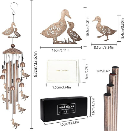 Romart Duck Wind Chimes for Outside, Duck Gifts for Women Men Mom Wife Grandma Birthday Sympathy Memorial Windchimes for Outdoors Indoors, Garden, Patio, Home, Porch, Yard Decorations