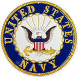 United States Navy Aluminum Sign Round 12" Inches Navy Duty Honor Country Bold Eagle
