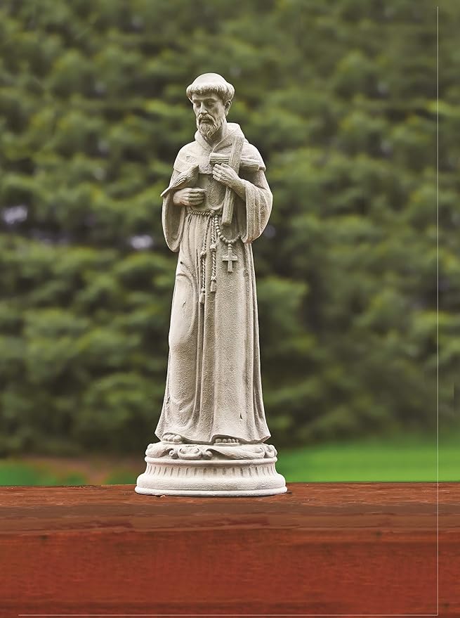 Roman Exclusive St. Francis Garden Statue, 24-Inch, Made of Resin Stone