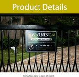 Large Beware of Dog Sign Keep Gate Shut Do Not Enter Signs, 14"x10".04"Metal Heavy Duty Wall Decor, Reflective Aluminum,UV Ink Printing,Weatherproof for Indoor/Outdoor with Easy Mount, 2 Pack