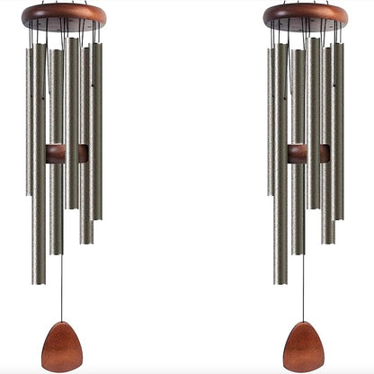 Bursvik Large Aluminium Wind Chimes 37" Inches to Create a Zen Atmosphere Suitable for Outdoor, Garden, Patio Decoration Wind Chimes with Wind Catcher Suitable as A Gift for Unisex(2 Pack Copper)
