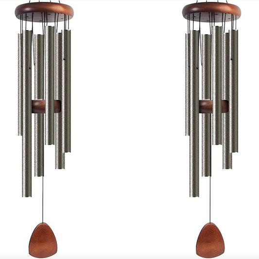 Bursvik Large Aluminium Wind Chimes 37" Inches to Create a Zen Atmosphere Suitable for Outdoor, Garden, Patio Decoration Wind Chimes with Wind Catcher Suitable as A Gift for Unisex(2 Pack Copper)