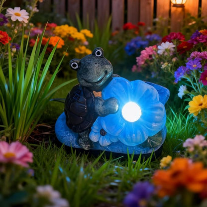 WYQF501 Solar Turtle Shoe Garden Statue with LED Light, Waterproof Outdoor Decor for Patio, Lawn, Terrace, Ideal Housewarming, Birthday and Mothers Day Gift