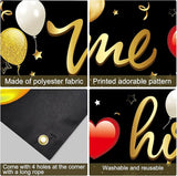 Welcome Home Banner Decoration, Black Gold Welcome Back Home Yard Sign for Outdoor Decor, Military Homecoming Deployment Returning Party Supplies