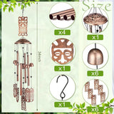 VioraWhite Tiki Wind Chimes Outdoor Decoration for Women Men Mom Wife Grandma Tiki Gifts Memorial Metal Wind Chimes for Outside Indoors, Lawn, Patio, Home, Porch, Yard Decor, Garden Decor