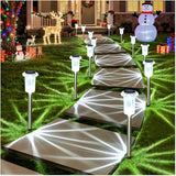 DenicMic Solar Lights Outdoor 10 Pack Waterproof 6000K Cold White LED Stainless Steel Stake Outside Lights for Yard Pathway Garden Driveway Walkway Landscape Path Lighting