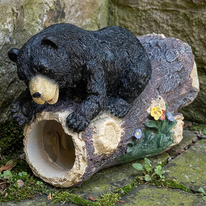 Elenon Bear Decorative Gutter Downspout Extension Statue, Animal Gutter Guardian Rain Downspout Extender, Garden Splash Block Outdoor Sculpture for 2" × 3" Down Spouts Decor