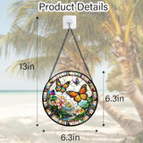DASTOLL Stained Glass Window Hanging, Butterflies Flying in The Sky Suncatcher for Doors Home Sun Catchers Decoration and Christmas, Mother's Day Birthday Gifts for Women, Men, and Mom 6.3 in